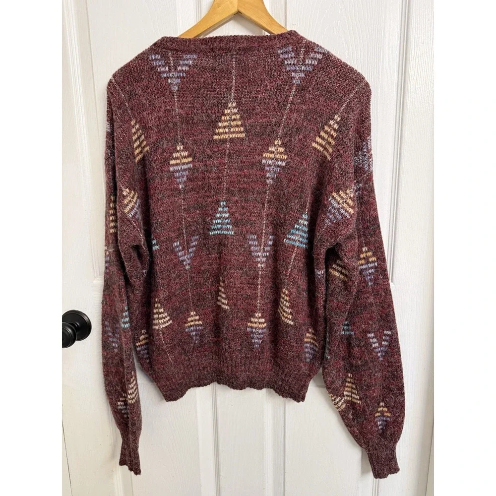 Vintage McGregor USA Geometric Southhwest Sweater Men's M Maroon Grandpacore
